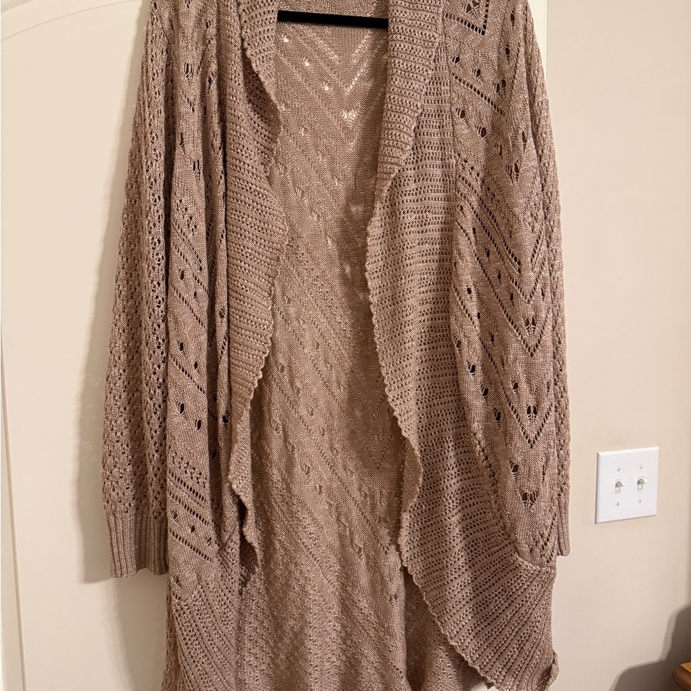 Torrid Pointelle Cardigan Curved Hem Sweater